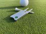 Stainless Steel Golf Divot Tool With Engraved Four Leaf Clover