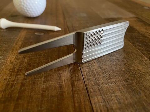 Stainless Steel American Flag Golf Divot Tool