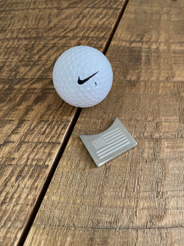 Aluminum American Flag Golf Ball Marker With Cutout