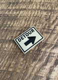 Brass "Detour Sign" Golf Ball Marker